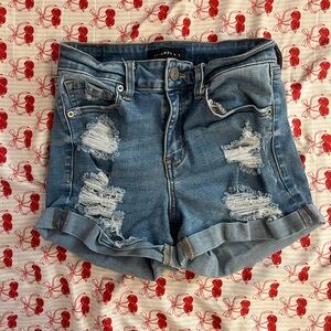 Trendy Distressed Denim Shorts